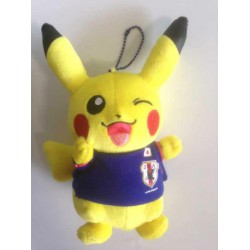 Banpresto 2014 World Cup Samurai Blue Pikachu Mascot Keychain (Version 2)