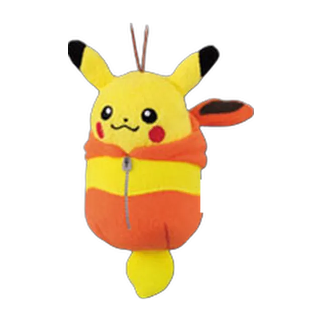 Banpresto 2016 Ichiban Kuji Pikachu Sleeping Bag Collection NukuNuku Style Pikachu in Flareon Sleeping Bag Mascot Keychain