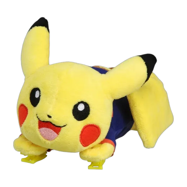 Pokémon Center 2014 World Cup Samurai Blue Pikachu Clip-On Beanbag Plush