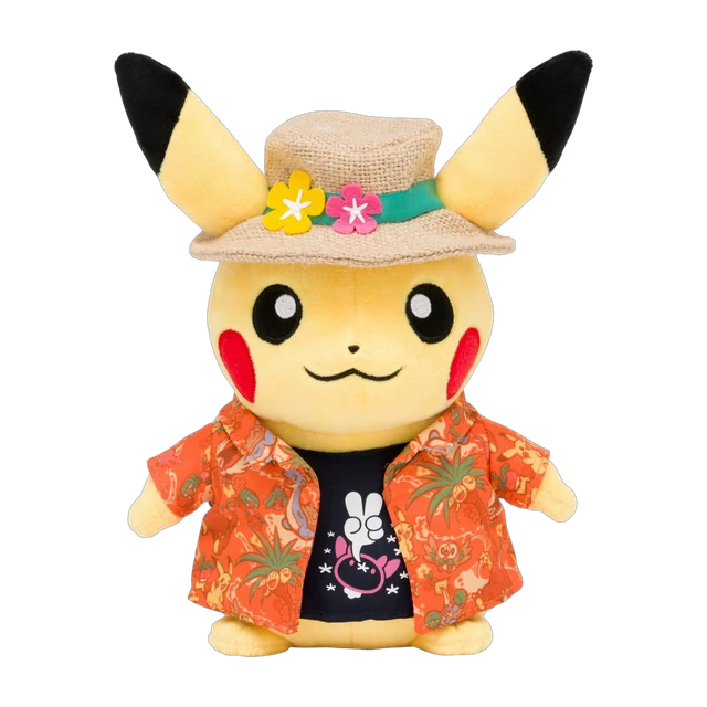 Pokémon Center 2017 Alola Festival Pikachu With Strawhat Plush