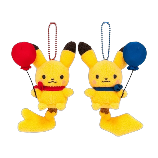 Pokémon Center 2017 Shinzi Katoh Little Tales #4 Pikachu Pair Mascot Keychain