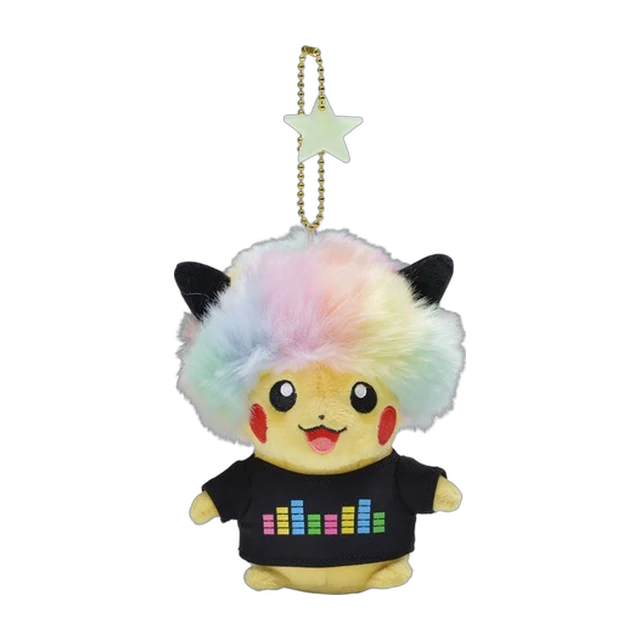 Pokémon Center 2018 Yokohama Pikachu Outbreak Science Is Amazing Afro Neon Pikachu Mascot Keychain