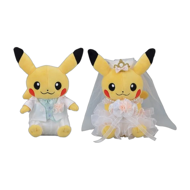 Pokémon Center 2018 Precious Wedding Wedding Pikachu Male & Female Set of 2 Plush