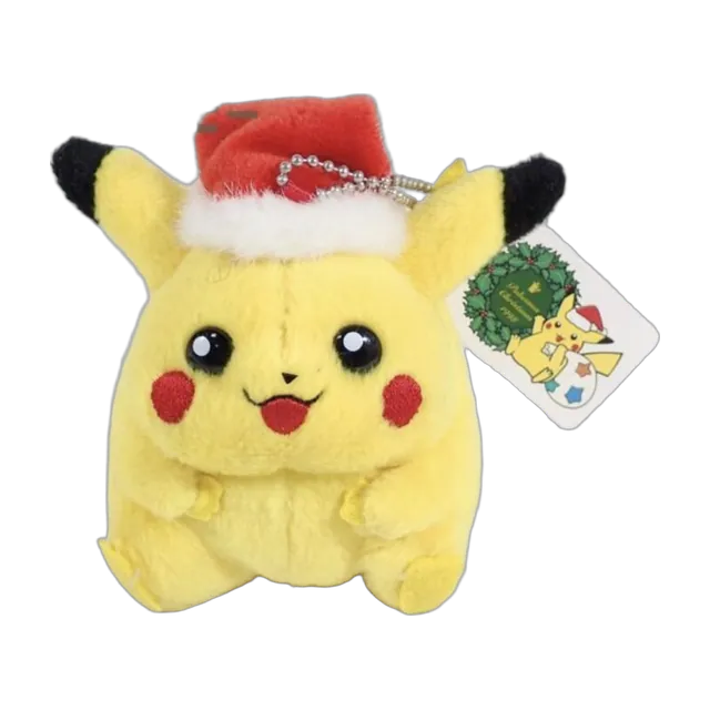 Pokémon Center 1998 Christmas Santa Pikachu Mascot Keychain