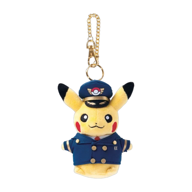 Pokémon Store 2014 Osaka Kansai Airport Pilot Pikachu Mascot Keychain