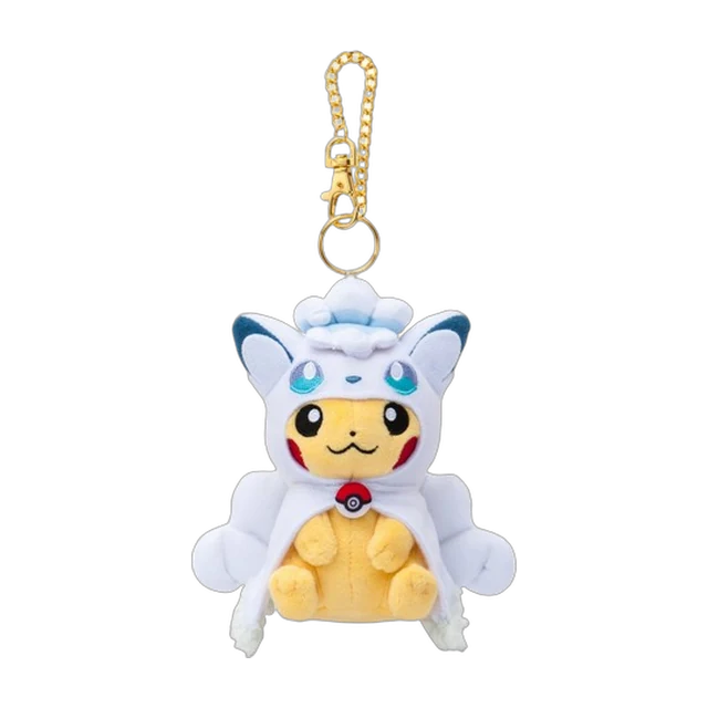 Pokémon Center 2017 Sapporo Renewal Opening #2 Alolan Vulpix Poncho Pikachu Mascot Keychain