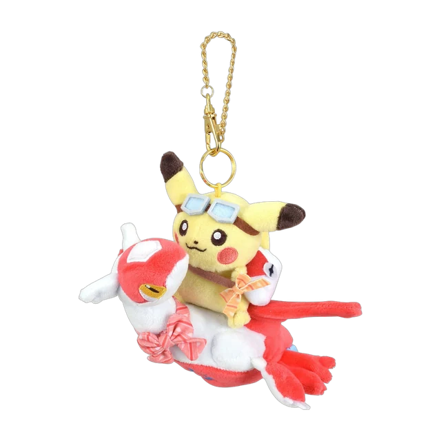 Pokémon Center 2019 Flying with Latias & Latios Latias Pikachu Mascot Keychain