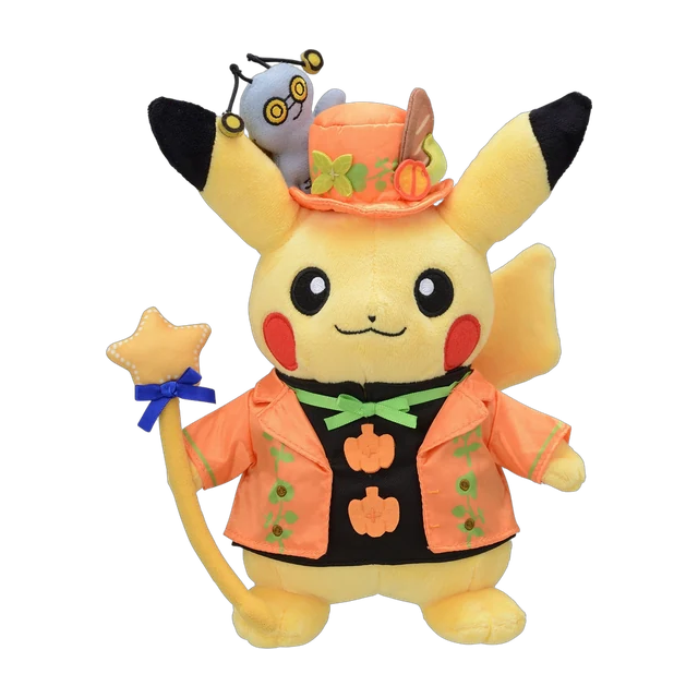 Pokémon Center 2023 Paldea Spooky Halloween Pikachu with Gimmighoul Plush