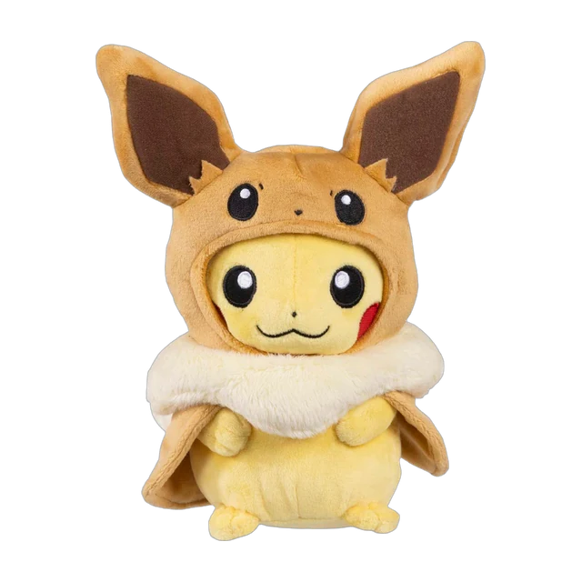 Pokémon Center 2018 Fan of Pikachu & Eevee Eevee Poncho Pikachu Plush