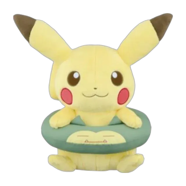 Banpresto 2017 Ichiban Kuji Pikachu and Friends HAPPY BEACH TIME Pikachu with Snorlax Plush