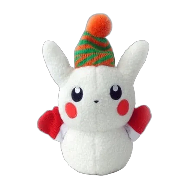 Pokémon Center 2012 Christmas PokeDaruma Pikachu Snowman Plush