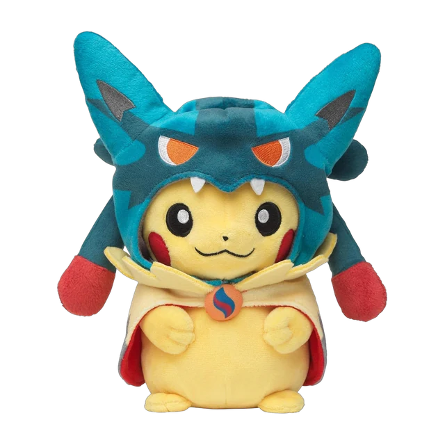 Pokémon Center 2015 Poncho Pikachu #1 Mega Lucario Pikachu Plush