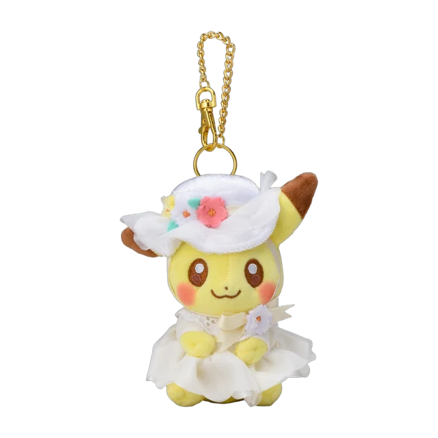 Pokémon Center 2022 Easter Pikachu Photogenique Pikachu With Sun Hat Mascot Keychain