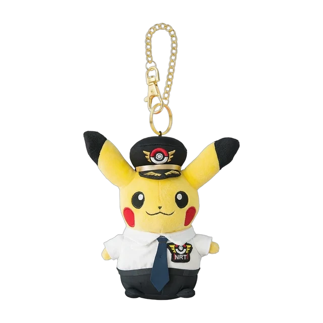Pokémon Store 2024 Narita Airport Renewal Opening Pilot Pikachu Mascot Keychain