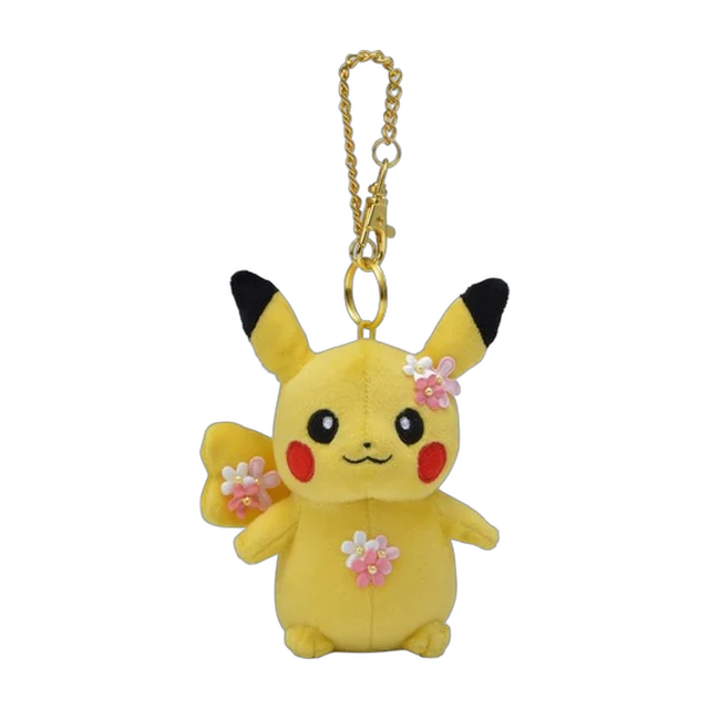Pokémon Center 2018 Let's Go Pikachu & Eevee Pikachu Mascot Keychain (Flower Version)