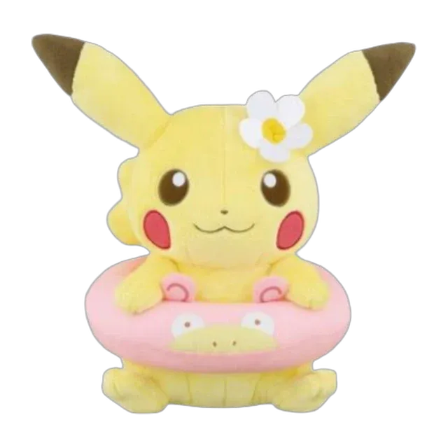 Banpresto 2017 Ichiban Kuji Pikachu and Friends HAPPY BEACH TIME Pikachu in Slowpoke Swim Ring Large Plush