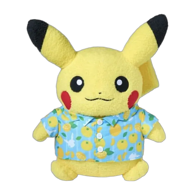 Pokémon Store 2023 Jeju Flying Pikachu Project Tangerine Shirt Pikachu Large Plush (Blue Shirt)