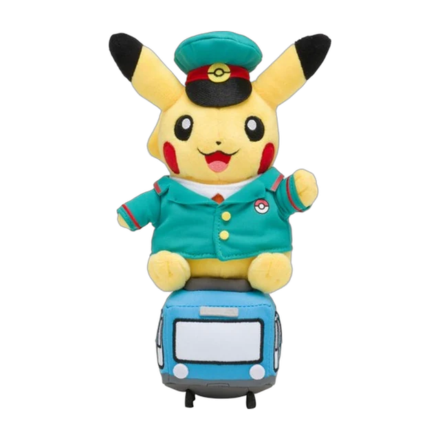 Pokémon Center 2015 Tokyo Station Train Conductor Pikachu Plush