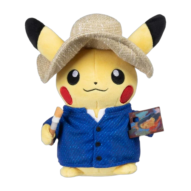 Pokémon Center 2023 Van Gogh Museum Grey Felt Hat Pikachu Plush