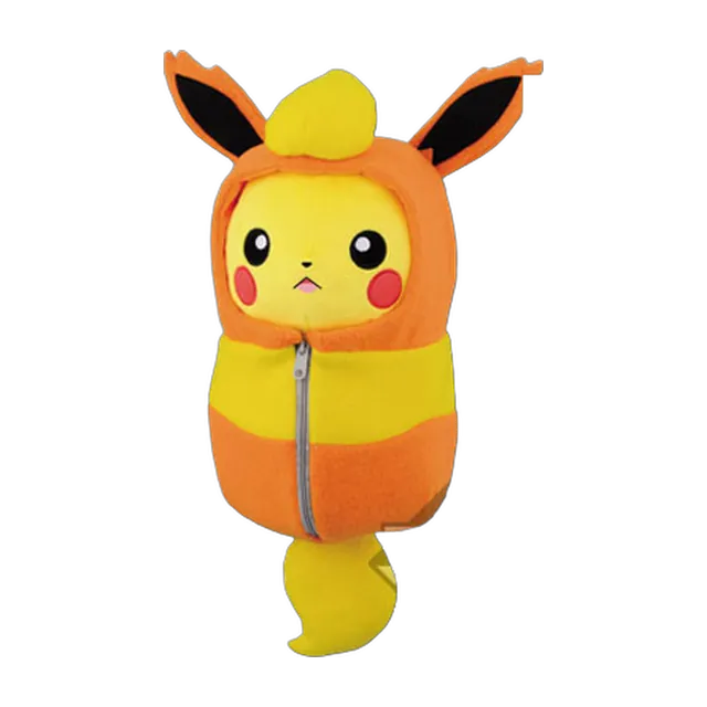 Banpresto 2016 Ichiban Kuji Pikachu Sleeping Bag Collection NukuNuku Style Pikachu in Flareon Sleeping Bag Large Plush
