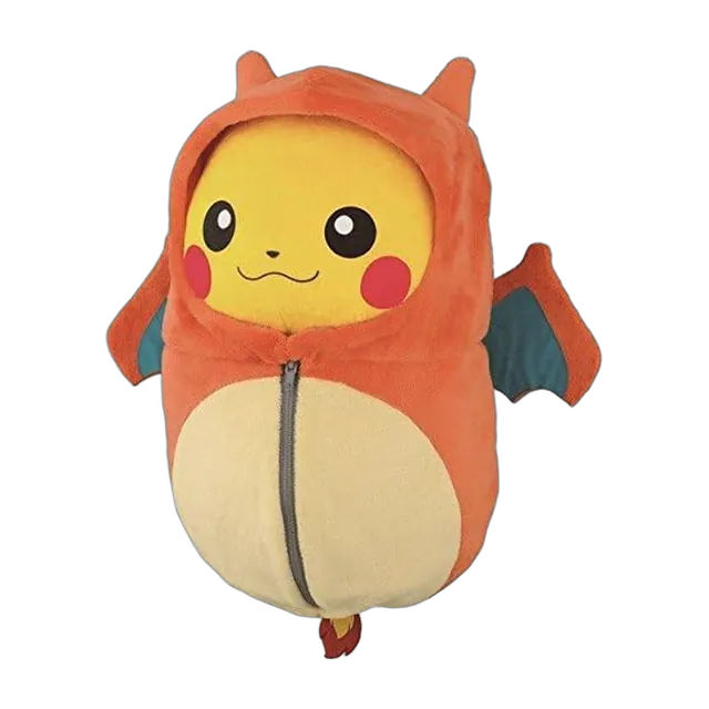 Banpresto 2015 Ichiban Kuji Pikachu Sleeping Bag Collection Pikachu in Charizard Sleeping Bag Large Plush