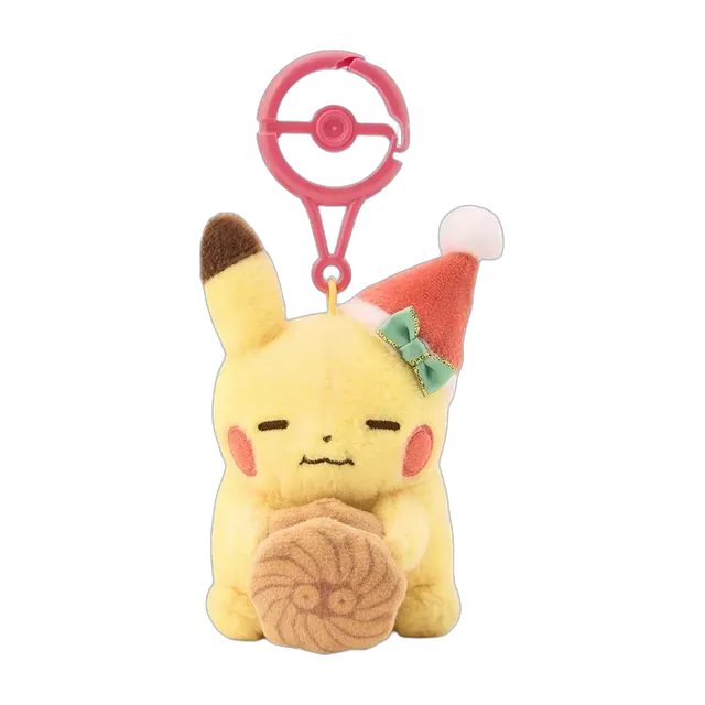 Pokémon Center 2026 Christmas Junbi-Chu! Snacking Pikachu Mascot Keychain