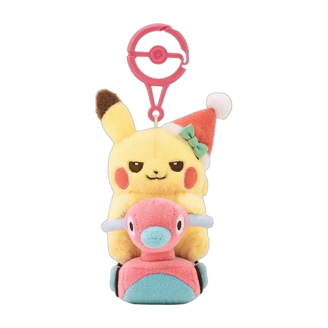 Pokémon Center 2026 Christmas Junbi-Chu! Pikachu Riding Porygon2 Mascot Keychain