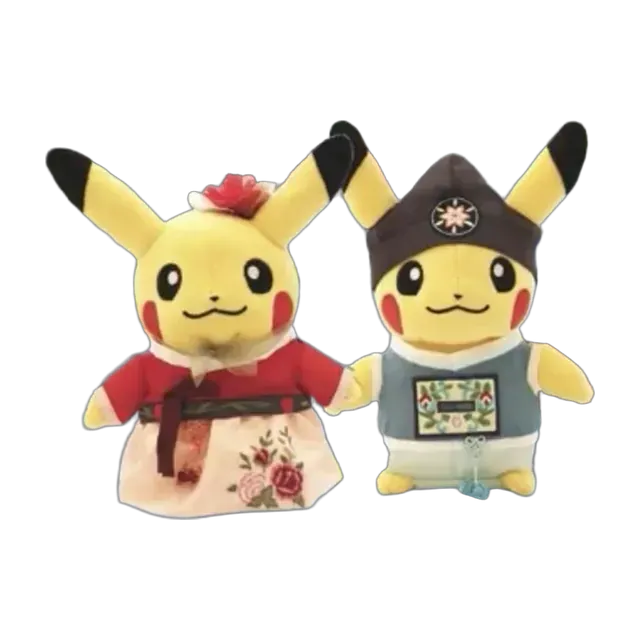 Pokémon Korea 2019 Korea Hanbok Edition Vol.3 Botanical Hanbok Pikachu Female & Male Set Plush