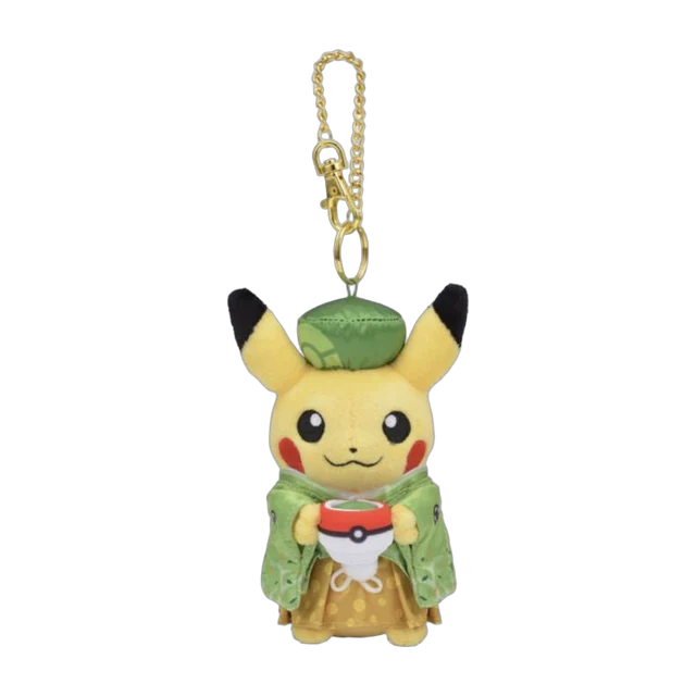 Pokémon Center 2019 Kyoto Renewal Opening Japanese Tea Party Pikachu Mascot Keychain (Male)