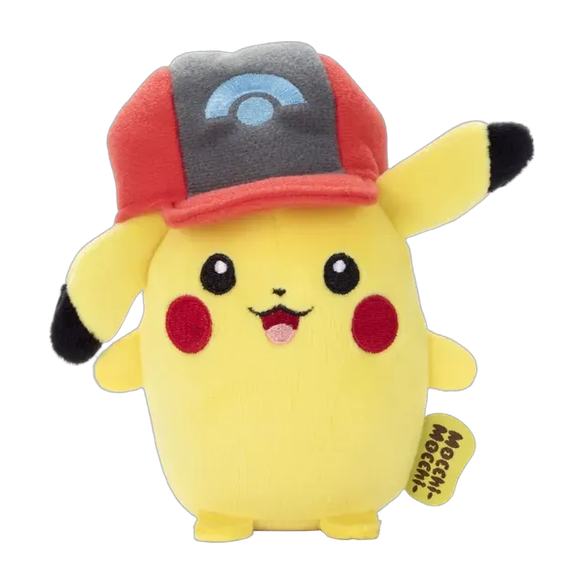 Takara Tomy 2017 Pokémon the Movie: I Choose You! Mocchi-Mocchi- Mini Ash Hat Pikachu Plush (Sinnoh Cap)