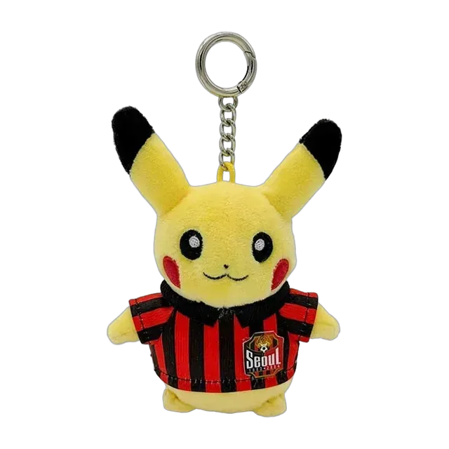 Pokémon Korea 2026 Korea FC Seoul × Pokémon Striped Jersey Pikachu Mascot Keychain