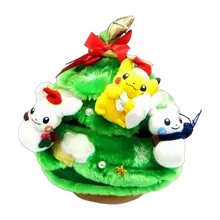 Pokémon Center 2004 Christmas Tree Pikachu Santa Plush