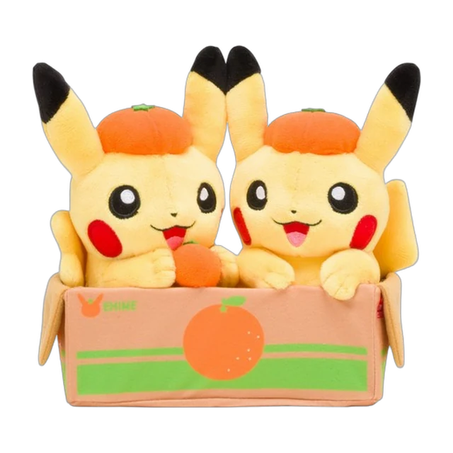 Pokémon Store 2017 Emifuru Masaki Grand Opening Pair Pikachu and Ehime Mandarin Orange Plush