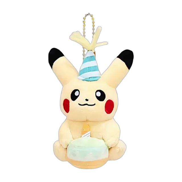 Licensed (Korea) 2026 Birthday Cake Pikachu with Party Hat Mascot Keychain