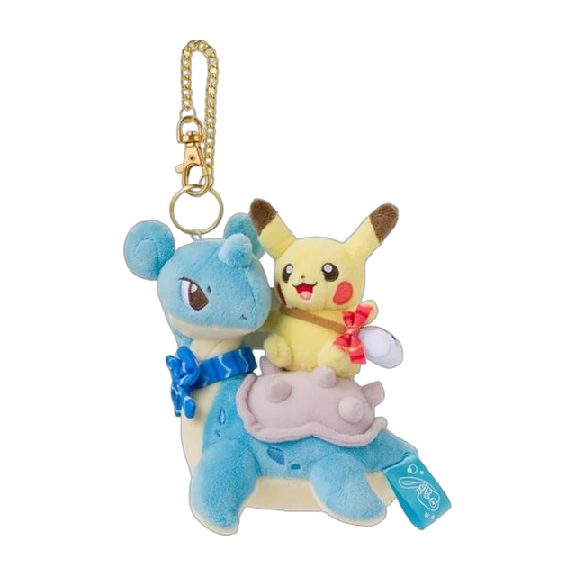 Pokémon Center 2018 Riding with Lapras Lapras Pikachu Mascot Keychain