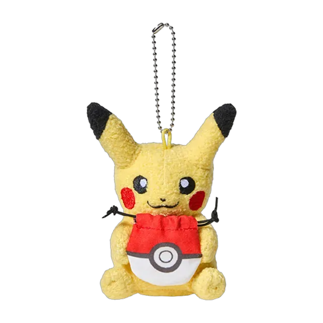 Pokémon Store 2025 Korea Lucky for You Pikachu with Poké Ball Pouch Mascot Keychain (Smiling)