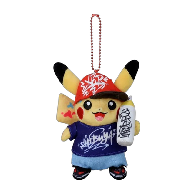 Pokémon Center 2019 Shibuya Grand Opening Graffiti Art Painter Pikachu Mascot Keychain