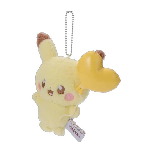 Takara Tomy 2026 PokéPeace Mellow Heart Pikachu with Heart Balloon Mascot Keychain