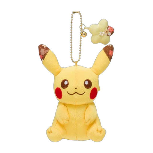 Pokémon Center 2017 Japanese Pattern #2 Chirimen Crepe Pikachu Mascot Keychain
