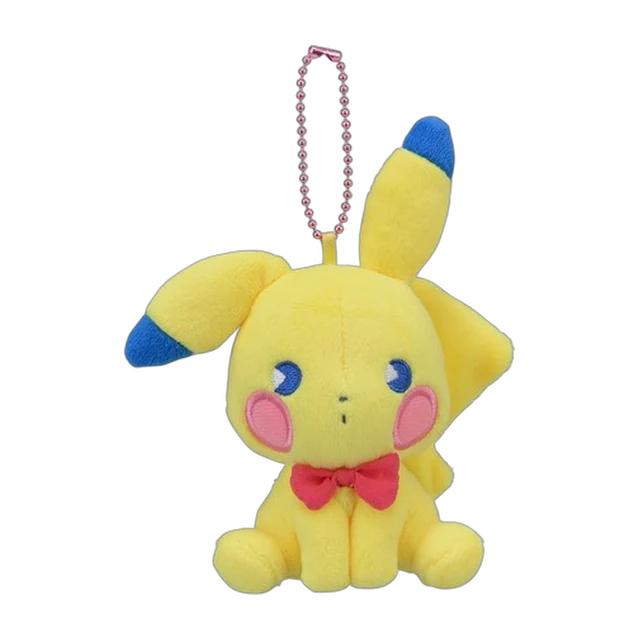 Pokémon Center 2018 Saiko Soda Pikachu With Bow Tie Mascot Keychain