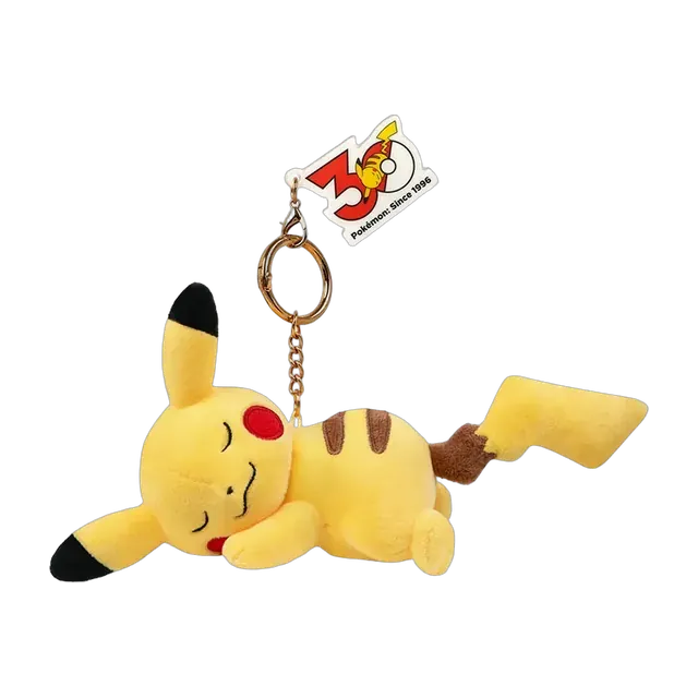 Pokémon Center 2026 30th Anniversary Expression Series Pikachu Mascot Keychain (Napping)