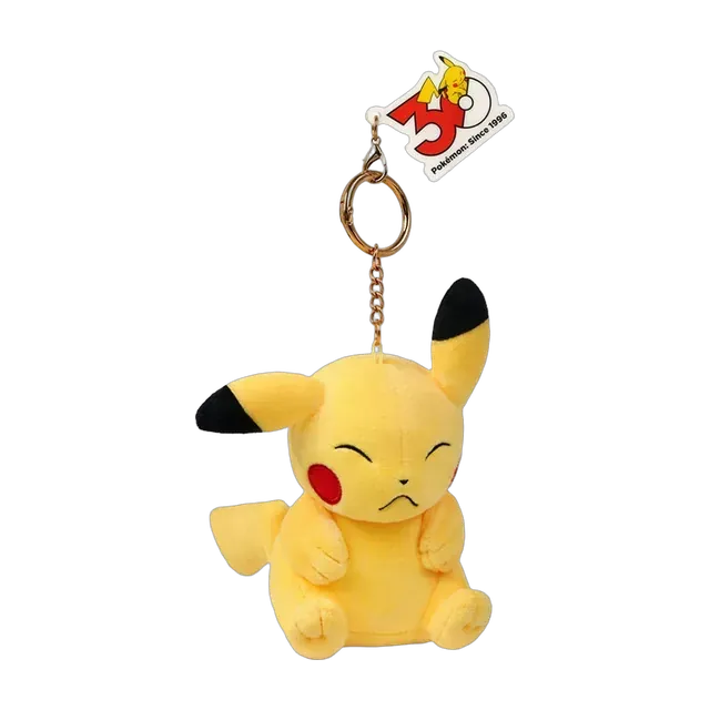 Pokémon Center 2026 30th Anniversary Expression Series Pikachu Mascot Keychain (Eyes Closed)