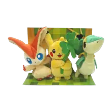 Pokémon Center 2012 Tohoku 1st Anniversary Pikachu with Snivy and Victini Plush