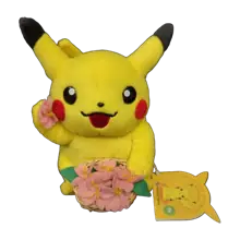 Pokémon Center 2005 Monthly Pikachu April Pikachu with Cherry Blossom Petals Plush