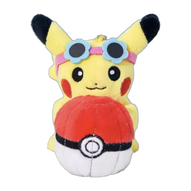 Pokémon Korea 2026 Korea Olive Young × Pokémon Pikachu with Beach Ball Mascot Keychain