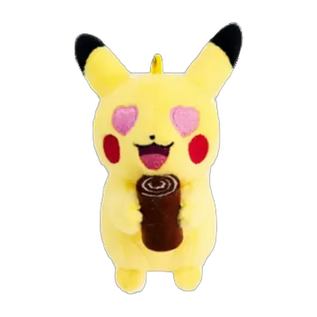 Pokémon Korea 2025 Korea SPC Samlip Pokémon Bread Pikachu with Choco Roll Mascot Keychain