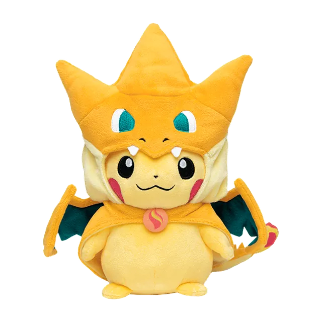 Pokémon Center 2015 Poncho Pikachu #1 Mega Charizard Y Pikachu Plush
