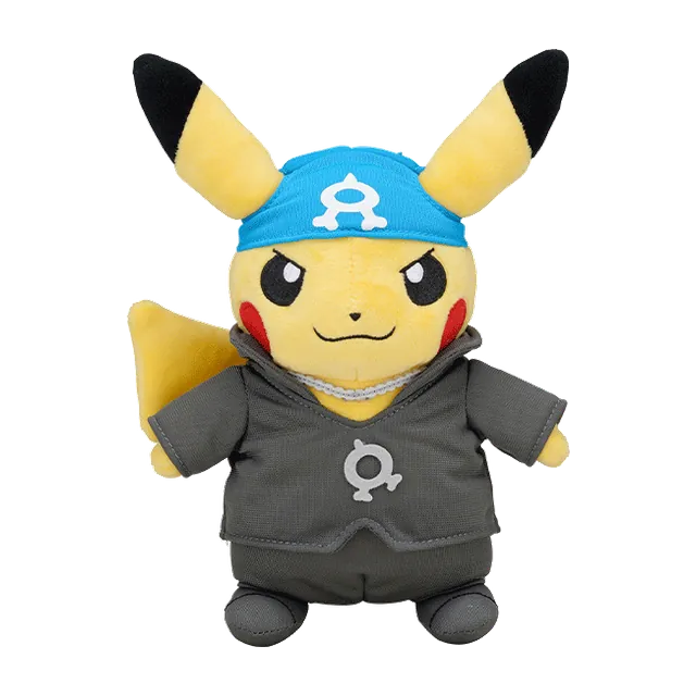 Pokémon Center 2018 Rainbow Rocket Team Aqua Archie Pikachu Plush