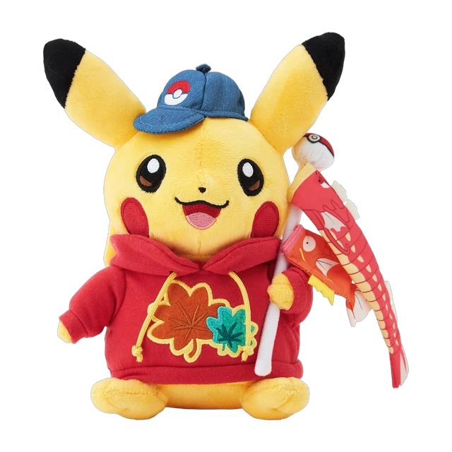 Pokémon Center 2025 Hiroshima Grand Re-Opening Pikachu In Maple Leaf Hoodie Plush