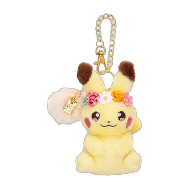 Pokémon Center 2017 Easter Pikachu With Flower Crown Mascot Keychain